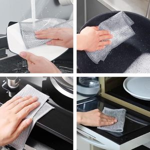 Paño de Limpieza de Doble Capa para el Hogar, Paño de Alambre de Acero Antiarañazos, Paño de Limpieza de Metal para Lavar Platos - Product Image 4