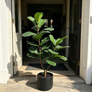 ต้นไม้ประดิษฐ์สีเขียวในกระถางพร้อมของตกแต่งใบต้นไทรสำหรับวางบนพื้นห้องนั่งเล่น - Product Image 3