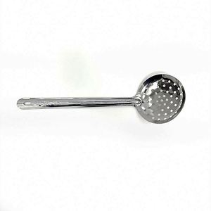 Wholesale Cheap Price Stainless Steel Serving Spoon Ladle Strainer With Long Handle Flower Pattern Thin Material Kitchen Tool - Product Image 2