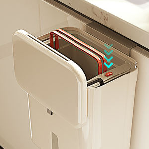 Cubo de <span class=keywords><strong>basura</strong></span> retráctil para cocina al por mayor, clasificación montada en la pared, cubo de <span class=keywords><strong>basura</strong></span> plegable para baño, suministros para el hogar - Product Image 4