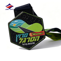 LZY 20Y Médaille rotative personnalisée en métal émaillé pour souvenirs de course à pied (5km, 10km, demi-marathon) avec ruban
