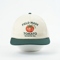Gorra de Béisbol Unisex Retro de Dos Tonos con Visera Plana, 6 Paneles, Estructurada, de Sarga de Algodón, con Logotipo Bordado Personalizado