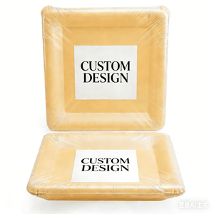 Plato desechable biodegradable de 9.5 pulgadas con superficie pelable, multicapa, sin necesidad de lavado, reutilizable, apto <span class=keywords><strong>para</strong></span> alimentos, aséptico, de papel pelable. - Product Image 3