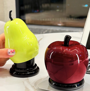 Fruit Shape <b>Plastic</b> Storage <b>Bin</b> Apple and Pear Design Decorative Organizer Box for Home <b>Kitchen</b> Counter - Product Image 3