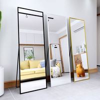 Miroir Mural Décoratif en Verre Pleine Longueur, Cadre en Aluminium Moderne, Argenté, Sans Cuivre, Taille Personnalisable, Logo Personnalisé, Vente en Gros