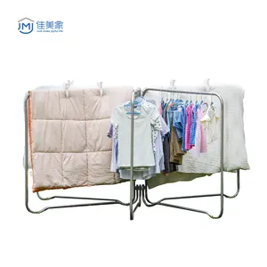Metal Clothes Drying Hanger Rack for Quilt Bed Sheet Clothes Hanger