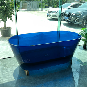 Bañeras de resina transparente de alta calidad Hanga, bañera de resina independiente, bañera de resina de piedra para baño de Hotel usada - Product Image 4