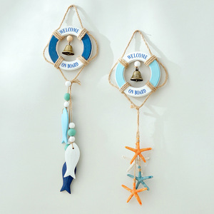 Campana Colgante de Estilo Mediterráneo con Anillo, de Madera Maciza y Cuerda de Cáñamo, Campanilla de Viento, Decoración para el Hogar, Artículos Colgantes - Product Image 1