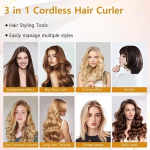 Spazzola ad Aria Calda Senza Fili 2-in-1 per Capelli Ricci e Lisci, Styler Rapido - Product Image 3