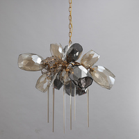 Lustre de plafond de luxe pour salle à manger, art, verre soufflé de Murano coloré, moderne