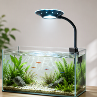 Lampe à pince pour aquarium UFO Design, lumière LED à spectre complet pour la croissance des plantes, avec bras flexible et intensité réglable, pour petits aquariums et aquascaping