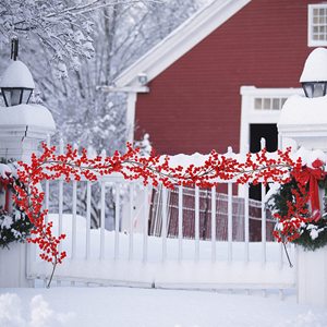 Artificial Plastic Garland with Red Berries Eco-Friendly Handmade Trendy Indoor/<b>Door</b> Christmas Decoration for Wall Mount - Product Image 3
