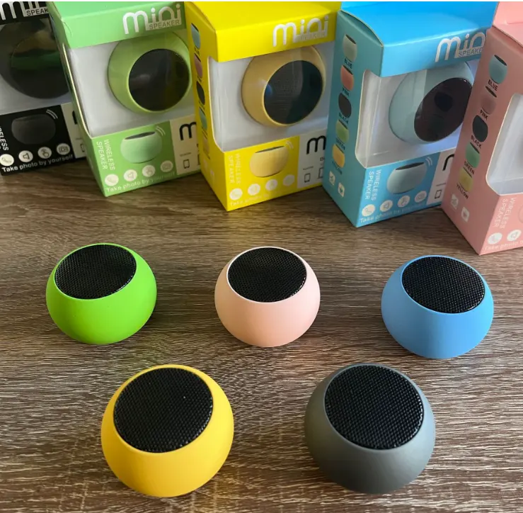 Portable M3 Macarons Colorful Wireless Speakers Radio Subwoofer Round Small Steel Cannon Blue tooth 3D Mini Tws Speaker