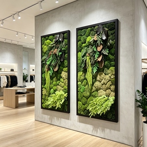 Panel de pared de musgo preservado personalizado, marco decorativo de arte de musgo real para vestíbulo de hotel, marco de arte de musgo verde para pared corporativa - Product Image 6