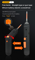 Tournevis sans fil RTS E36 3,6 V rechargeable par USB avec éclairage LED et embouts magnétiques pour l'assemblage et la réparation de meubles à domicile