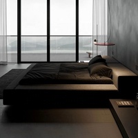 Cadre de lit California King moderne et luxueux en velours avec design de lit moelleux et structure en bois écologique