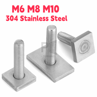 Vis de fixation professionnelles en acier inoxydable 304 pour rail de guidage, boulons en T M6 M8 M10, boulons à tête de marteau rectangulaire, fournitures de quincaillerie OEM
