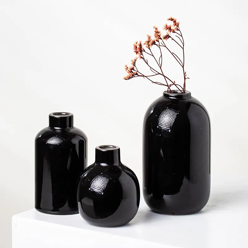 Yuanwang Amber Retro Style Keramik Blumenvase Knospen vasen In Bulk Marmor Vase Keramik Vase Set