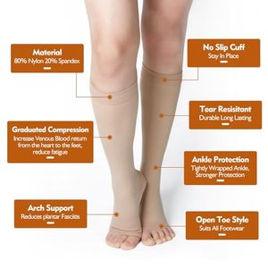 <span class=keywords><strong>Bas</strong></span> de compression 15-20mmHg avec logo personnalisé Chaussettes de sport tricotées en <span class=keywords><strong>nylon</strong></span> <span class=keywords><strong>et</strong></span> élasthanne pour le printemps - Product Image 5