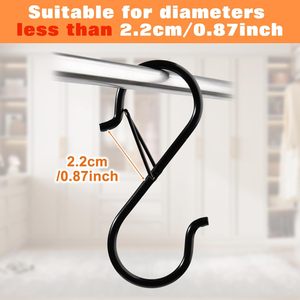 LEONTOOL Pcs <b>S</b> <b>Hooks</b> For Hanging With Safety Buckle Inch Heavy Duty Metal <b>S</b> Shaped Closet <b>Hook</b> Pot Rack <b>Hooks</b> For Hanging Plants - Product Image 6