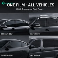 Película Transparente Negra para Ventanas, 3mil, Tinte para Vidrios de Auto, Privacidad, Rechazo de Calor, UV 99%, Película Automotriz Magnetrónica, Venta al Por Mayor