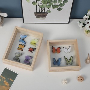 Caja de Madera de Pino Natural con Tapa Abatible <span class=keywords><strong>y</strong></span> Cierre Frontal, Vitrina Cerrada con Tapa de Vidrio - Product Image 6