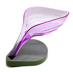 Jabonera de plástico con forma de hoja para jabón en barra, con drenaje tipo cascada y función de ahorro de jabón, a bajo precio - Product Image 3