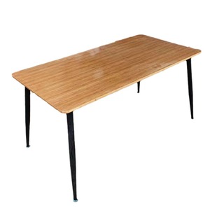 Rectangular minimalist office <b>desk</b> with carbon steel legs, bamboo dining table, <b>computer</b> <b>desk</b>, student <b>desk</b>, home study <b>desk</b>, - Product Image 4