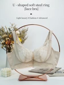 Soutien-gorge en dentelle ajustable pour femme, confortable, avec rassemblement latéral, anti-affaissement, léger, bonnet fin, maintien solide - Product Image 2