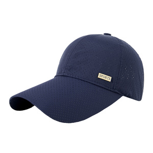 Casquette de baseball unisexe en maille bleu foncé respirante, chapeau de sport, protection solaire pour l'extérieur - Product Image 1