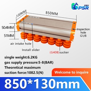 Ventouse industrielle efficace 130 pour bras robotisé, en alliage d'aluminium, avec générateur de vide intégré, pour panneaux de bois et carton - Product Image 5
