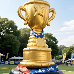 Надувной гигантский кубок Чемпионата мира Zhenmei: Золотая надувная модель кубка чемпиона на заказ для промоакций спортивных мероприятий - Product Image 1