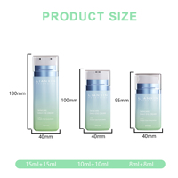 Flacon pompe airless double compartiment 2-en-1, 8ml*2, 10ml*2, 15ml*2, écologique, recyclable, couleur personnalisée, pour lotion, fond de teint, BB - Vente en gros