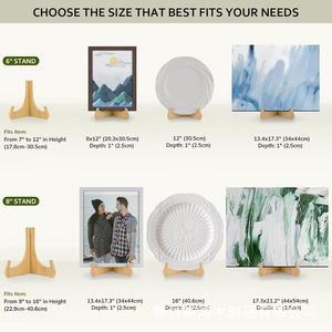 Wooden Desktop Display Stand 7-12 Inch High Vertical <b>Photo</b> <b>Frame</b> Rack Eco-Friendly Bamboo Material - Product Image 5
