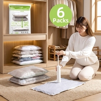 Ensemble de sacs de rangement sous vide compressibles avec pompe manuelle, sacs de rangement sous vide pour vêtements et literie