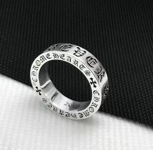 Hochwertiger Mode-Kupferring im Europäischen und Amerikanischen Stil, Ewiges Herz, Klassisch-Retro, Breit und Schmal, Unisex, Ins-Kreuz, Paarring - Product Image 2