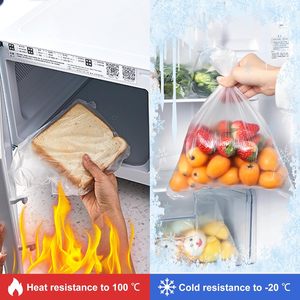 Bolsa de Plástico Transparente para Productos, Desechable, Reciclable, Ecológica, para Alimentos, Frutas, Verduras, Almacenamiento en Refrigerador, Cocina - Product Image 5