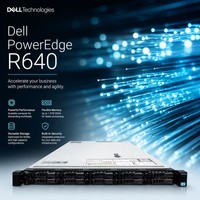 Serveur Rack 1U PowerEdge R640 Haute Performance Xeon Scalable 2e Génération Platinum/Gold pour Hôte de Virtualisation Cloud