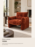 Fauteuil chaise longue moderne en tissu bouclé, fauteuil d'appoint rembourré à siège unique pour salon ou coin lecture