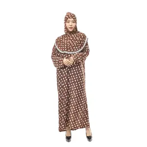 Dropshipping / Spot wholesale / OEM Muslim women's dress with a good elastic headscarf and robe muslim abaya dress