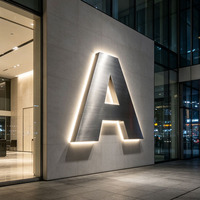 Letras del Alfabeto Iluminadas de Acero Inoxidable para Exhibición en Pared, Logotipo 3D con LED, Letreros Luminosos Impermeables, Venta de Fábrica