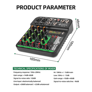 Controlador de DJ Debra Professional BT de 4 Canales MC-4 para Podcast, Consola de Mezclas de Audio Estéreo para Webcasting, Sonido Ajustable - Product Image 4