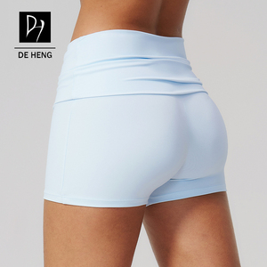 Nouveauté 2026 Short de sport pour femme avec taille plissée et effet push-up fessier, pour la course, la gym, le fitness et le yoga - Product Image 3