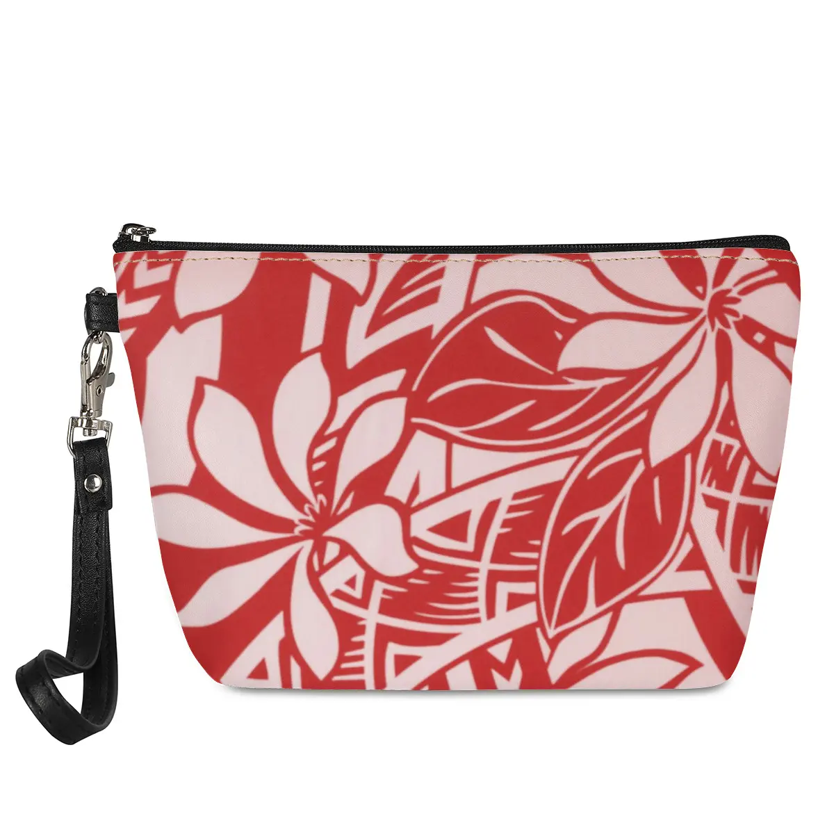 Print On Demand Make-Up Tas Polynesische Stam Hawaii Bloem Gedrukt Custom Made Cosmetische Tas Voor Vrouwen Kleine Waterdichte Wc Tas