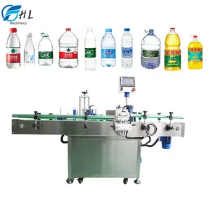 HL-515 Automatic transparent for water bottles labeling machine transparent adhesive sticker labeling machine