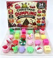 Nouveau produit transfrontalier Calendrier de l'Avent Squishy de Noël 2026 en PVC, Boîte mystère, Jouet anti-stress 14+