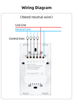 Interrupteur intelligent tactile Zigbee standard US 1 voie 230V 10A, compatible Smart Life, Google et Alexa, commande vocale