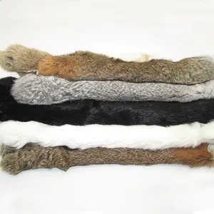 Wholesale Customized Normal Size Natural Brown Hare Rabbit Fur Skins Soft Full Real Rabbit Fur Pelt
