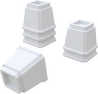 Lot de 6 rehausseurs de lit en plastique blanc robustes de 5 pouces, rehausseurs de meubles réglables pour lit, canapé, table, chaise, bureau