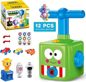Giocattolo lanciatore di pallone da auto alimentato a palloncino,Inerzial Power Balloon Car con 16 palloncini,Set di lanciatore per auto a palloncino,Pompa gonfiabile Aerodinamica Regali per bambini